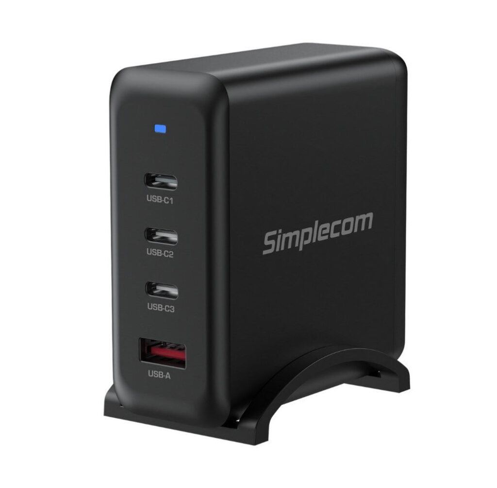 (LS)Simplecom CU400 4-Port PD 100W GaN Fast Charger 3xUSB-C + USB-A for Phone