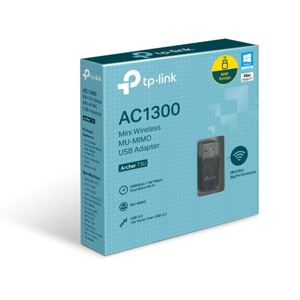 (E)TP-Link Archer T3U AC1300 Mini Wireless MU-MIMO USB Adapter,Mini Size